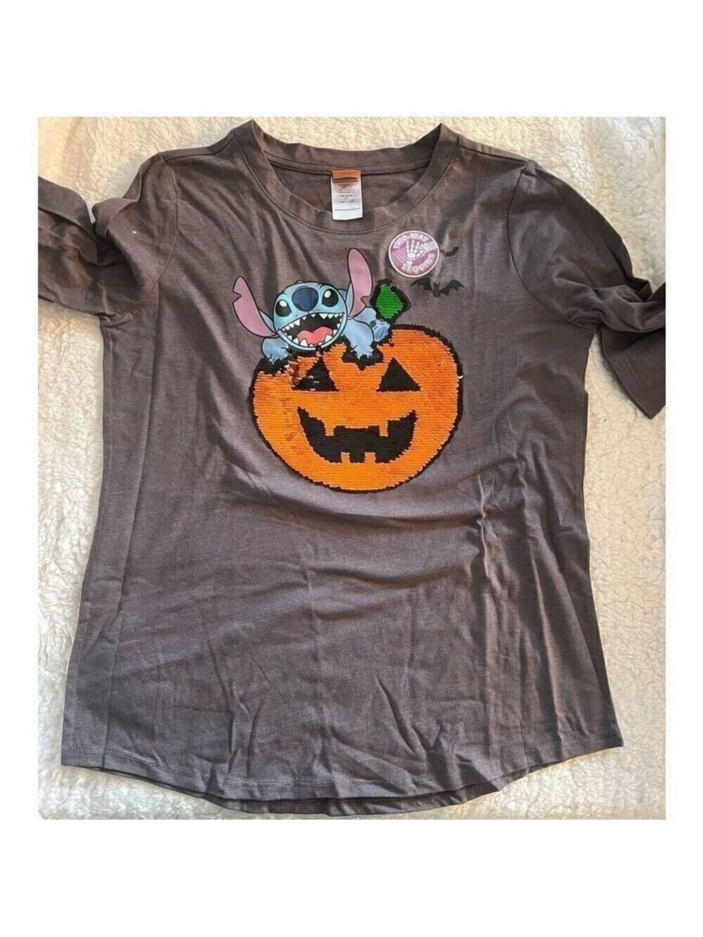 Kids Disney Stitch Sequin Long Sleeve Top (XXL)